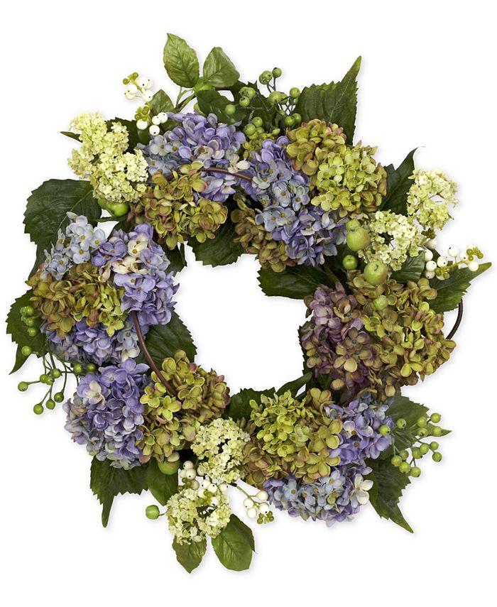 Nearly Natural 22 Hydrangea Wreath Reviews Home Decor Home Macy S