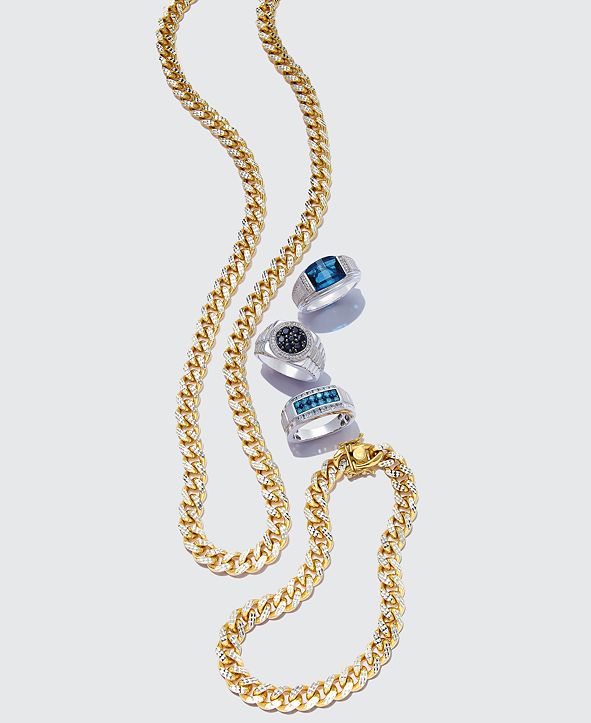Macy's 24" Men's TwoTone Cuban Link Chain Necklace in 18k GoldPlated