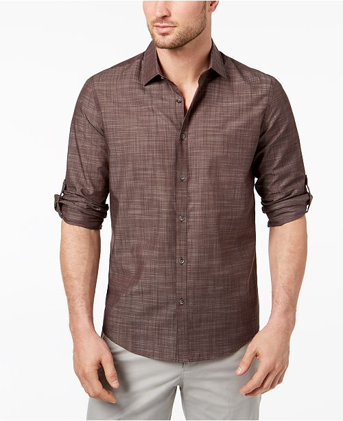 Alfani Men S Warren No Pocket Long Sleeve Shirt Created For Macy S Reviews Casual Button Down Shirts Men Macy S