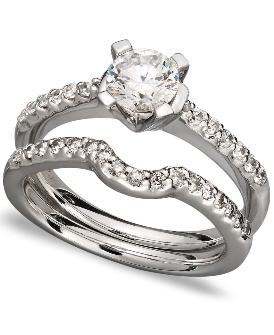 Juliet Diamond Ring Set, 14k White Gold Certified Diamond Engagement