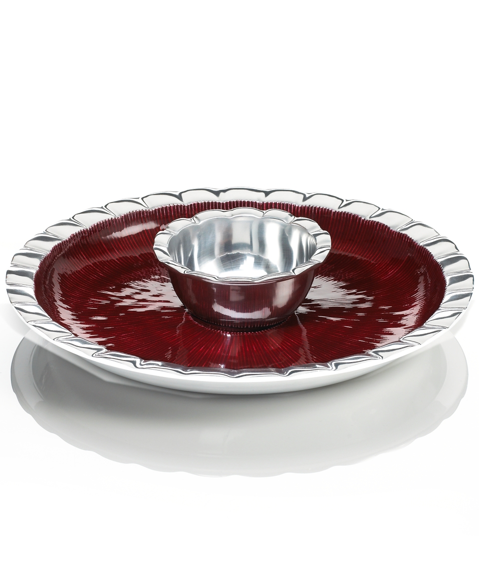 Simply Designz Serveware, Red Fluted Chip and Dip   Serveware   Dining