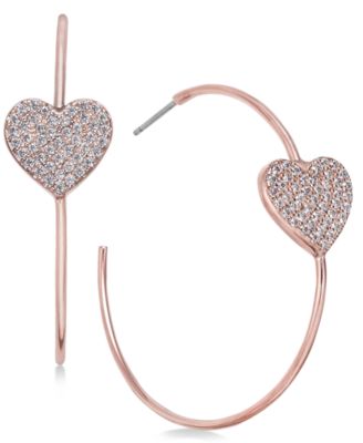 kate spade rose gold heart earrings