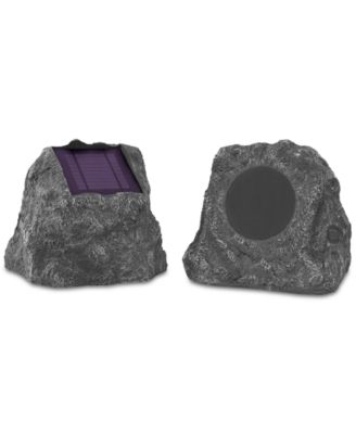 Инновационная технология 2-Pk. Уличные колонки Solar Bluetooth Rock серого цвета