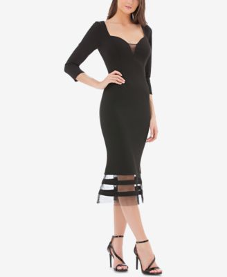 js collections illusion neck midi dress