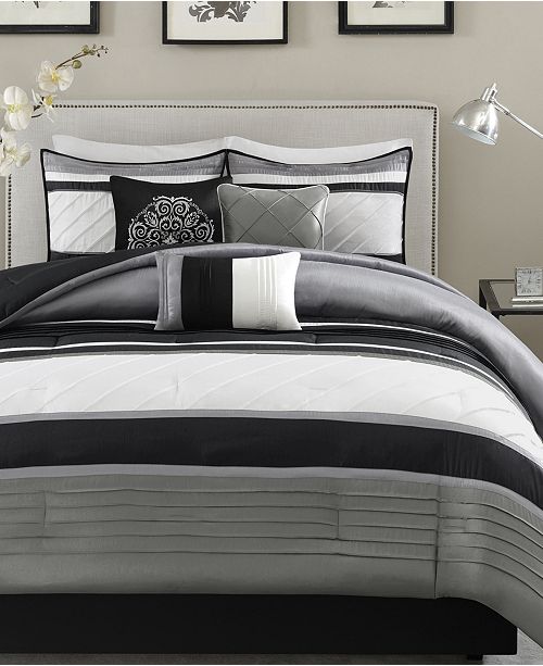 Madison Park Blaire 7 Pc Faux Silk Queen Comforter Set Reviews Bed In A Bag Bed Bath Macy S
