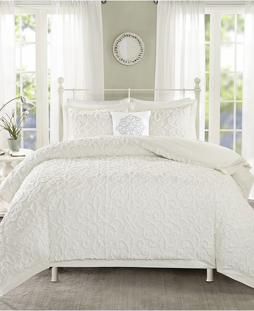 Madison Park Sabrina 4 Pc Tufted Cotton Chenille Full Queen Comforter Set Reviews Bed In A Bag Bed Bath Macy S