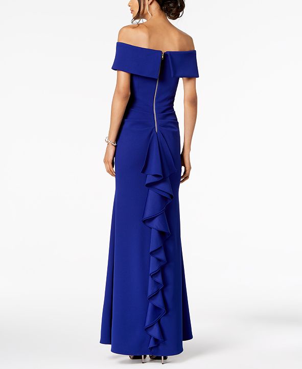 betsy and adam ruffle back gown