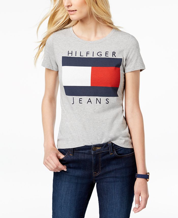 Tommy Hilfiger Cotton Embroidered Logo T-Shirt, Created for Macy's ...