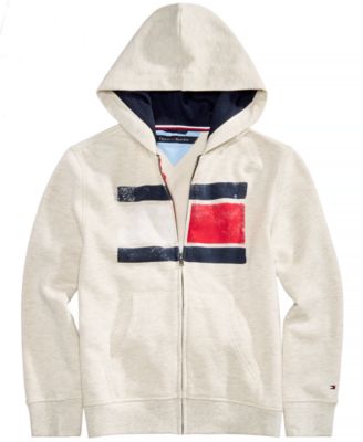 tommy hilfiger white zip up hoodie