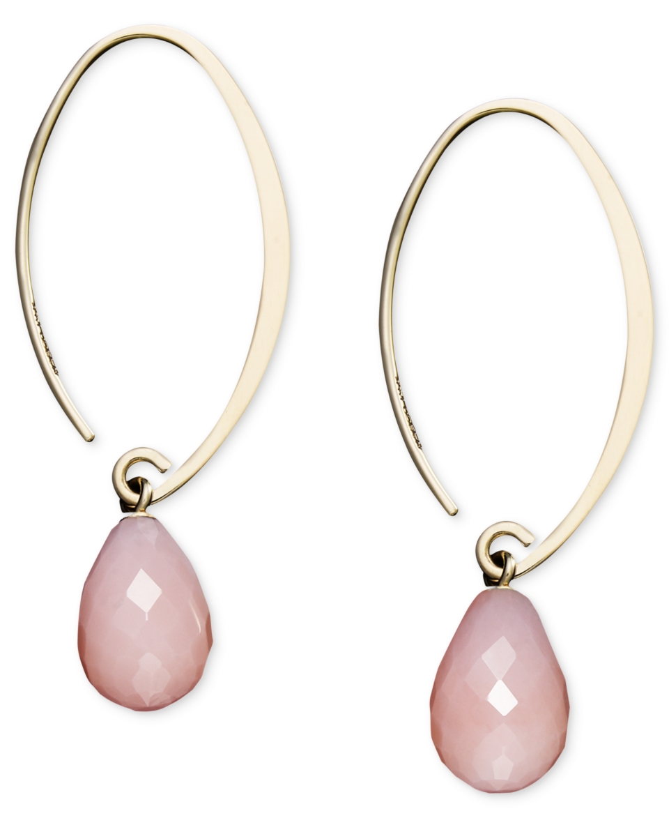 14k Gold Earrings, Pink Opal Sweep Earrings (6 ct. t.w.)   Earrings   Jewelry & Watches