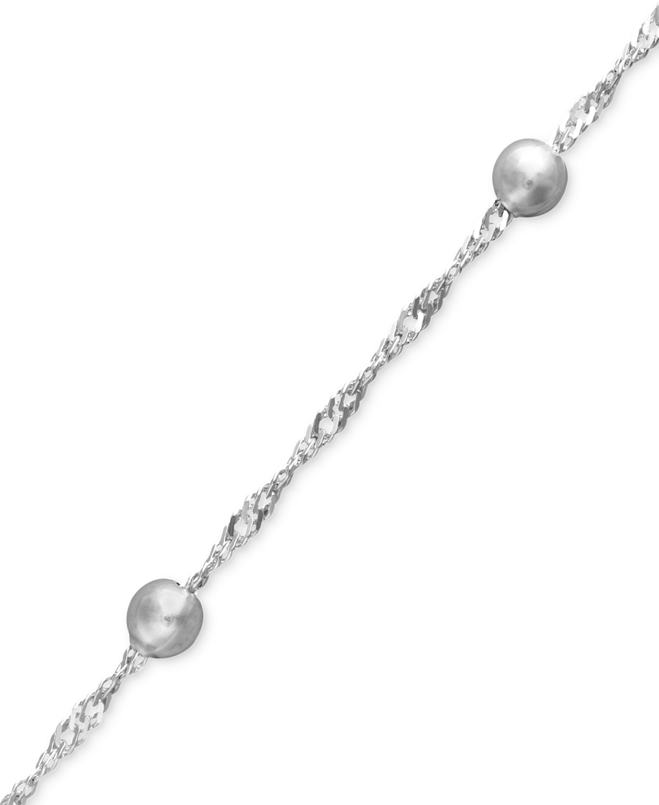 Giani Bernini Sterling Silver Bracelet, 7 Singapore Beaded Chain