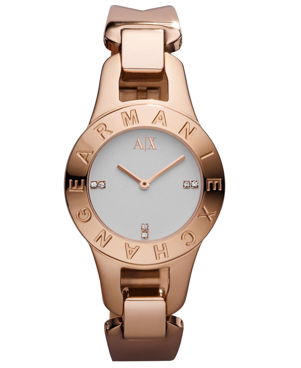 Armani Exchange Watch, Womens Rose Gold Tone Stainless Steel