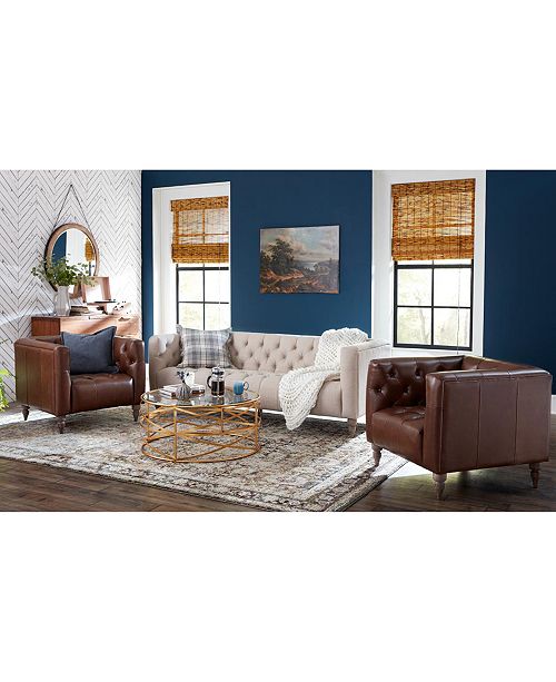 Furniture Closeout Tosi Leather And Fabric Sofa Collection Reviews Furniture Macy S