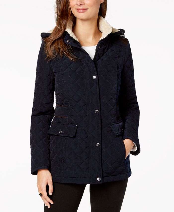 Laundry by Shelli Segal Petite Fleece-Lined Hooded Coat & Reviews ...