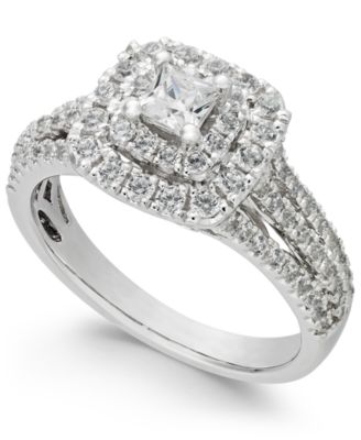 Diamond Princess Cut Engagement Ring 