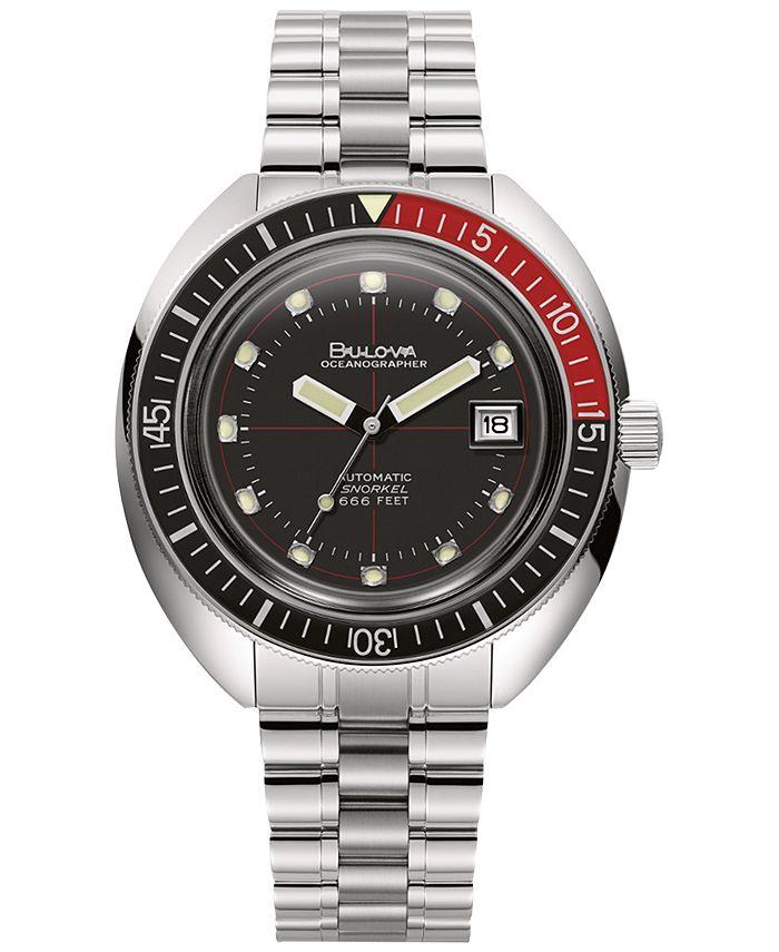 Bulova Men S Automatic Devil Diver Stainless Steel Bracelet Watch 44mm Reviews All Fine Jewelry Jewelry Watches Macy S