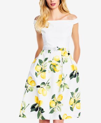 adrianna papell lemon dress