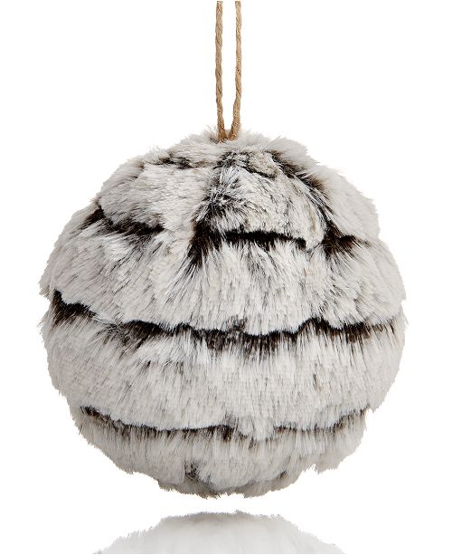 Holiday Lane Spotted Owl Faux Fur Ballornament Created For Macy S Reviews Home Macy S