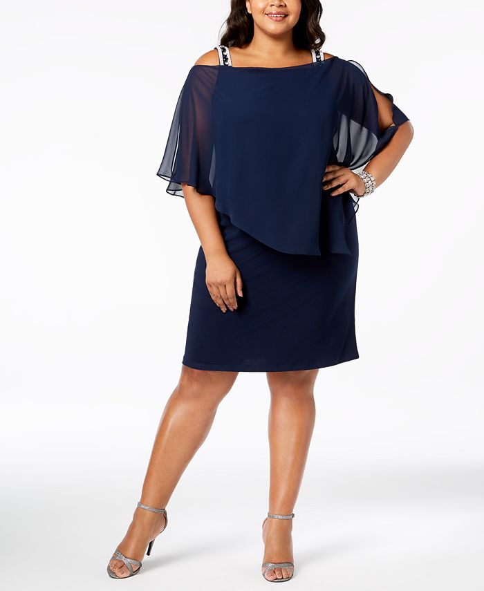 MSK Plus Size Embellished ColdShoulder Dress & Reviews Dresses Women Macy's