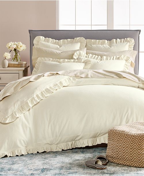 Martha Stewart Collection Luxury Portuguese Flannel Ruffle Bedding Collection Created For Macy S Reviews Bed In A Bag Bed Bath Macy S