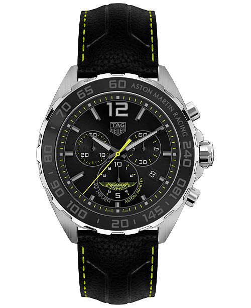 Tag Heuer Limited Edition Men S Swiss Chronograph Formula 1 Aston Martin Matte Black Leather Strap Watch 43mm A Limited Edition Reviews Watches Jewelry Watches Macy S