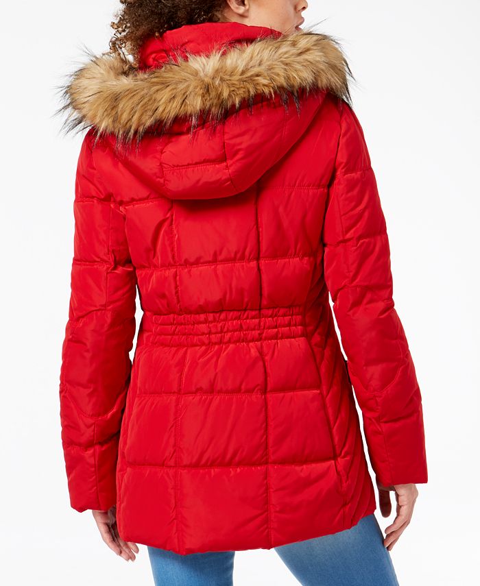 Tommy Hilfiger Faux-Fur Trim Hooded Puffer Coat, Created for Macy's ...