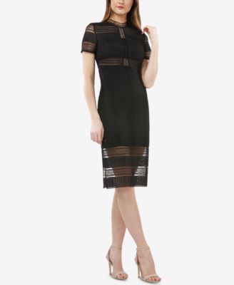 js collections illusion neck sheath dress