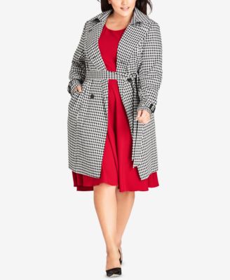 houndstooth jacket plus size