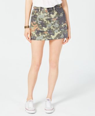 camouflage jean skirt