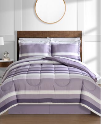 Комплект постельного белья Macy's Austin в полоску/однотонное двустороннее из 8 предметов