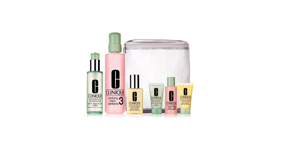 Clinique 3 Step Home & Away Value Kit for Combination Oily and Oily