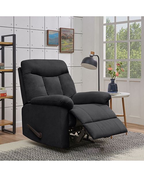 Prolounger Lamarc Wall Hugger Black Microfiber Recliner Reviews Recliners Furniture Macy S