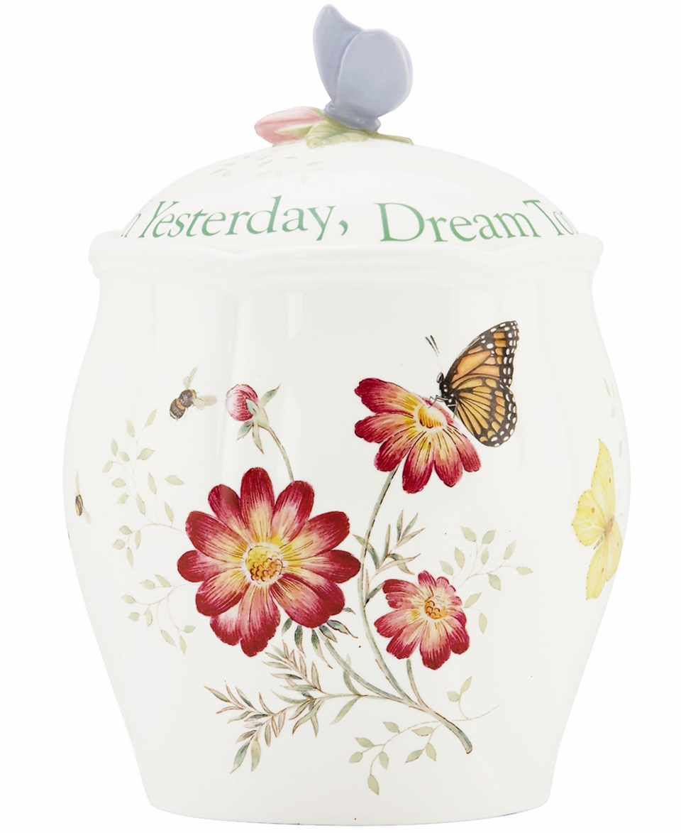 Lenox Cookie Jar, Butterfly Meadow Sentiment   Casual Dinnerware