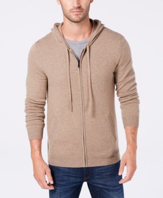 mens cashmere hoodie zip