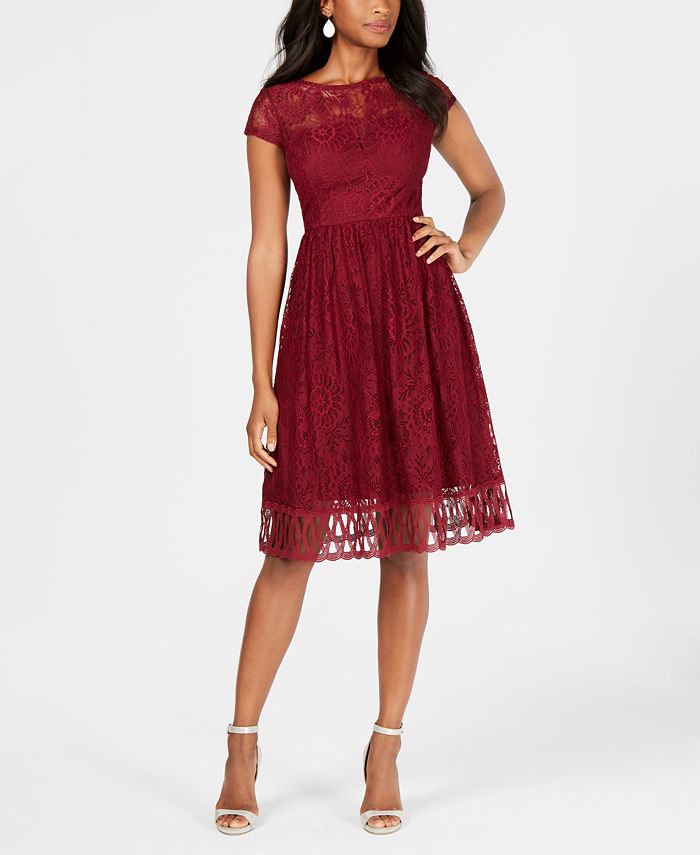 kensie Lace Midi Fit & Flare Dress & Reviews - Dresses - Women - Macy's