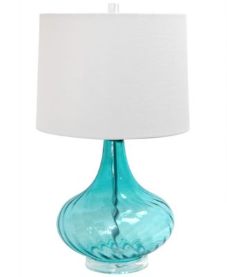 teal glass table lamp