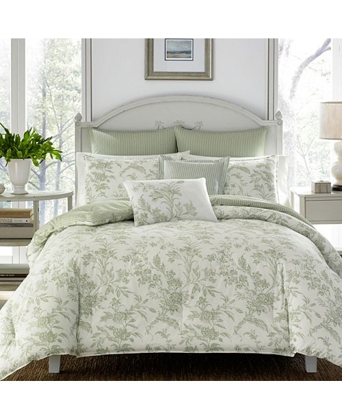 Laura Ashley Twin Natalie Pastel Green Comforter Set Reviews Comforters Fashion Bed Bath Macy S
