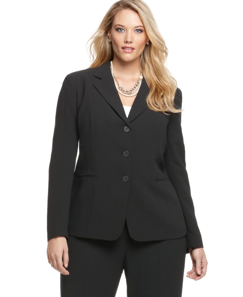 Jones New York Collection Plus Size Jacket, Devon Three Button Blazer