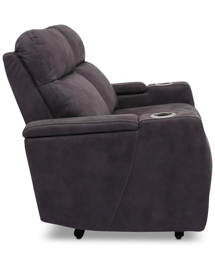 Furniture CLOSEOUT! Oaklyn 61" Fabric Loveseat With 2 Power Recliners