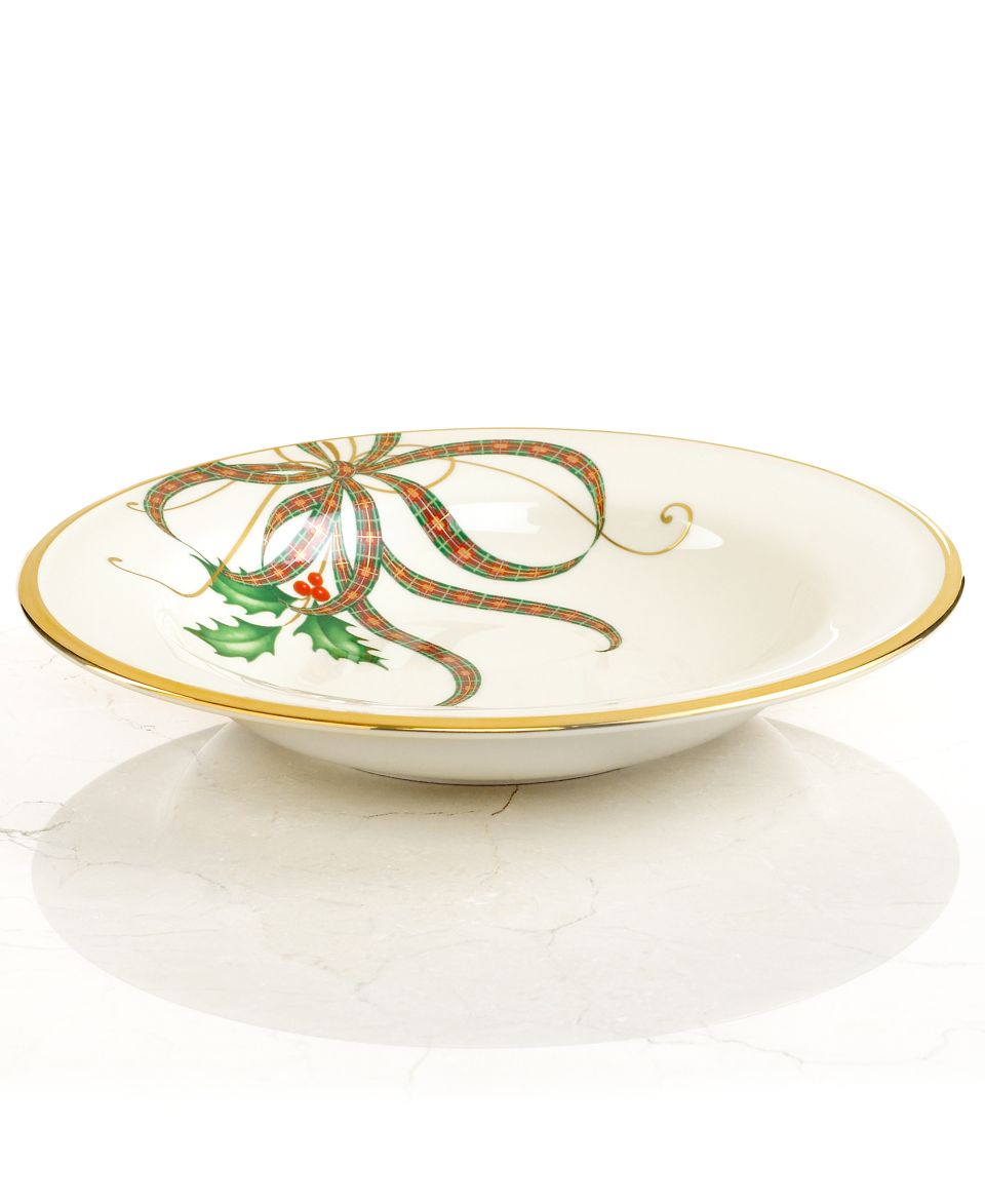 Lenox Dinnerware, Exclusive Holiday Nouveau Ribbon Rim Soup Bowl