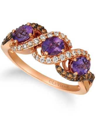 amethyst and chocolate diamond ring