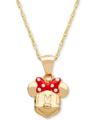 minnie mouse necklace and earring set