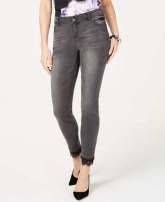 jeans with lace hem