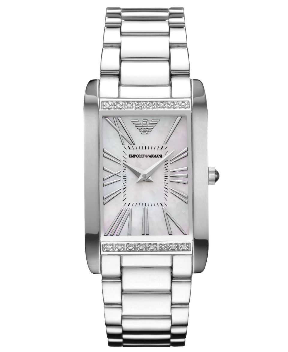 Emporio Armani Watch, Womens Diamond Accent Stainless Steel Bracelet