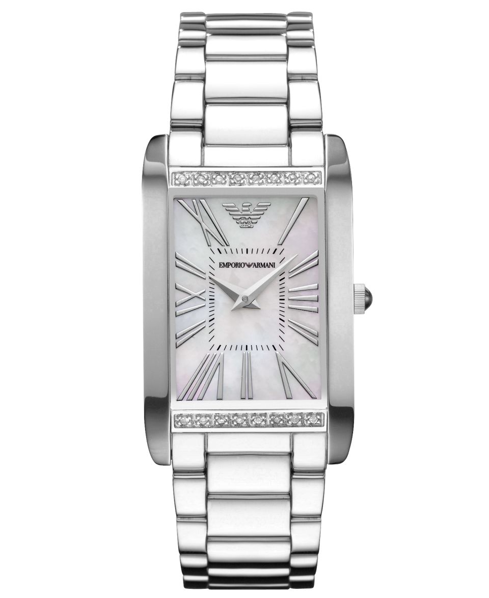 Emporio Armani Watch, Womens Diamond Accent Stainless Steel Bracelet 25mm AR3169   Watches   Jewelry & Watches