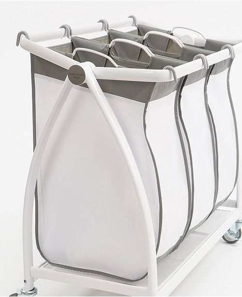 Seville Classics Premium 3 Bag Heavy Duty Tilt Laundry Hamper Sorter Cart Reviews Cleaning Organization Home Macy S