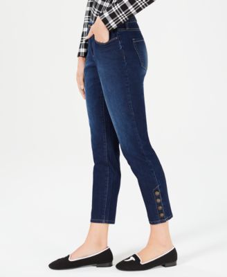 button ankle jeans