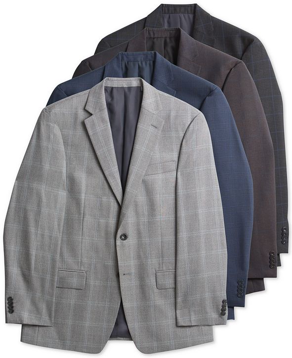 Michael Kors Men's Classic-Fit Grey Plaid Sport Coat & Reviews ...