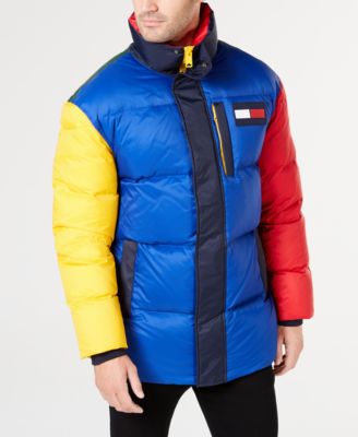 tommy hilfiger colorblock puffer jacket
