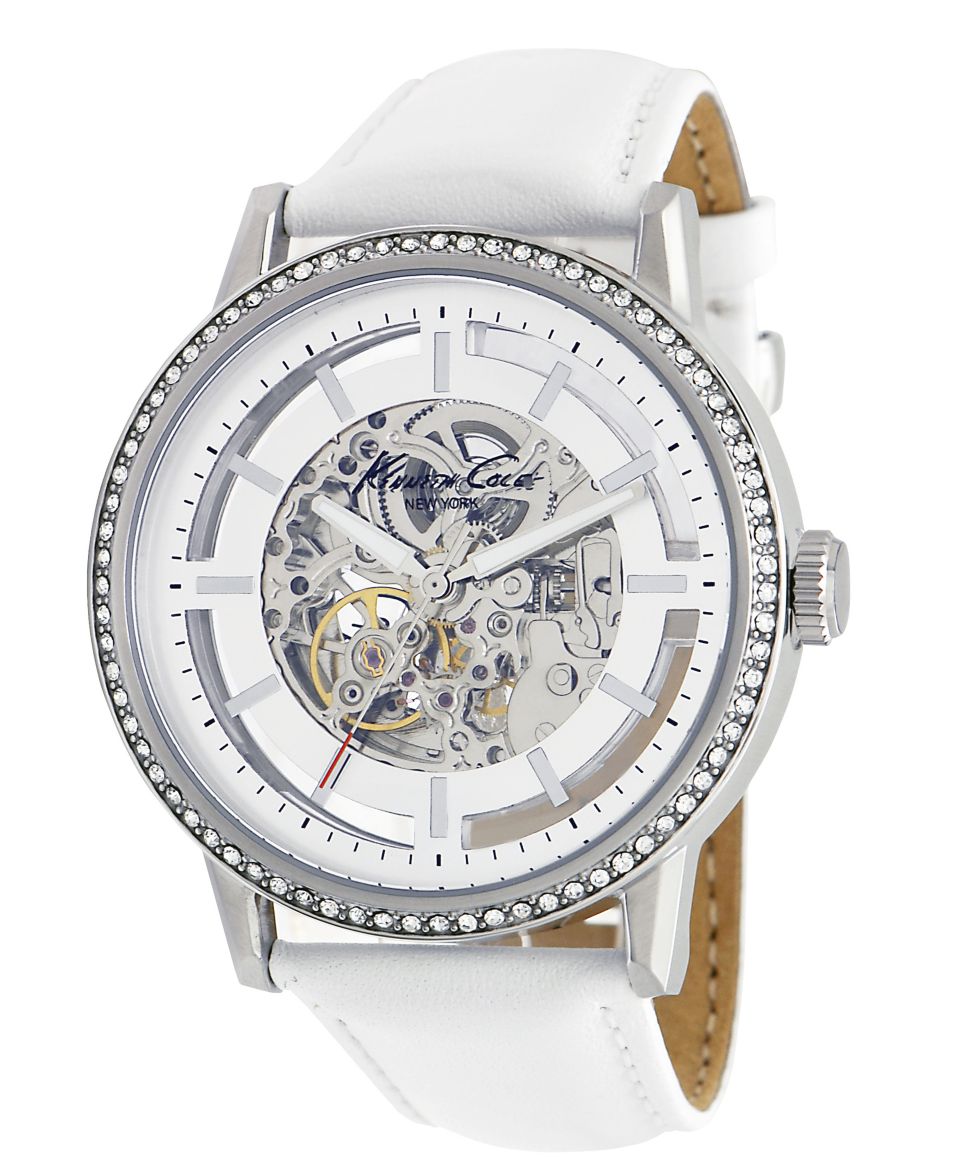 Kenneth Cole New York Watch, Womens Automatic White Croco Grain